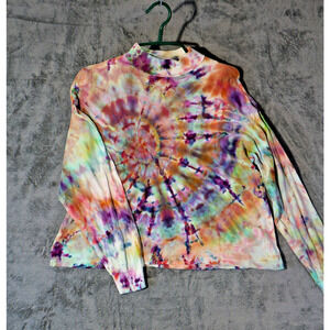 Currants by Jeri-Jo Women’s Tie-Dye Cotton Long Sleeve Top L